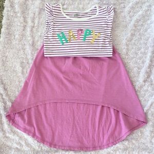 Crazy8 girls skirt with stripped shirt.